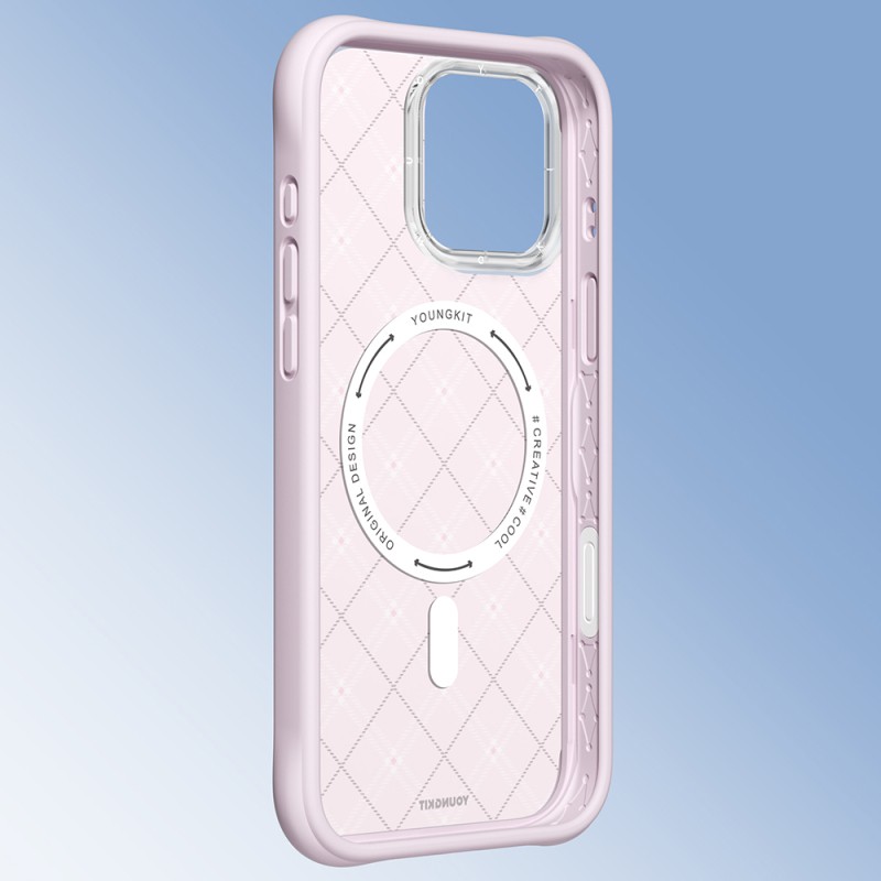 Apple iPhone 16 Pro Case M-safe Charging Feature Youngkit Argyle Series Cover - 8