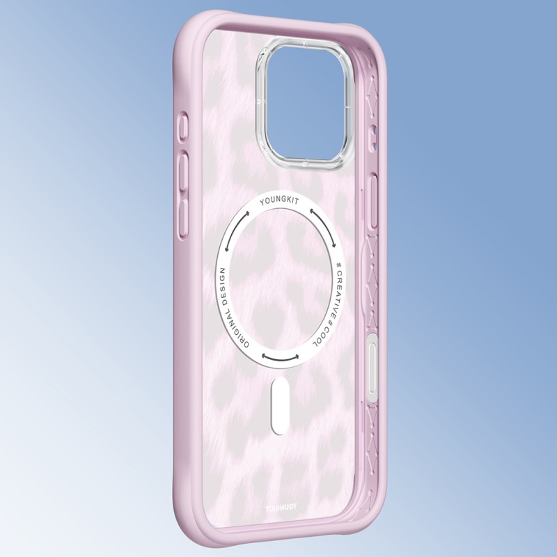 Apple iPhone 16 Pro Case M-safe Charging Feature Youngkit Leopard Series Cover - 11