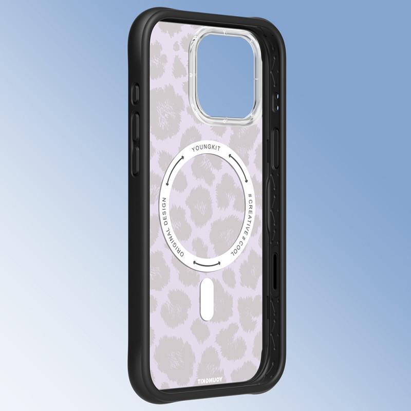 Apple iPhone 16 Pro Case M-safe Charging Feature Youngkit Leopard Series Cover - 13