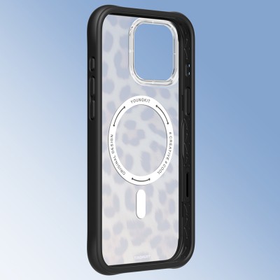 Apple iPhone 16 Pro Case M-safe Charging Feature Youngkit Leopard Series Cover - 15