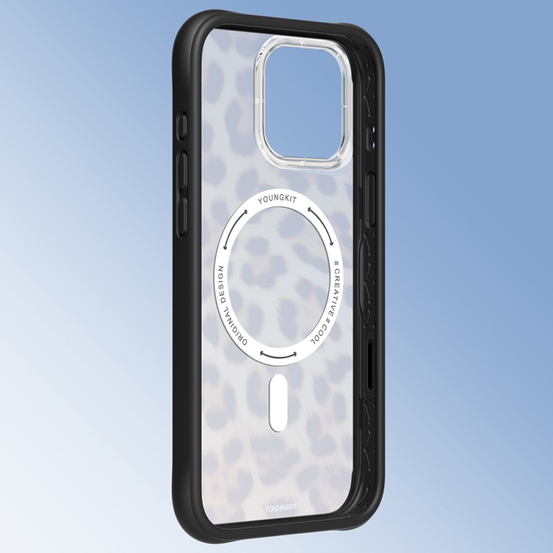 Apple iPhone 16 Pro Case M-safe Charging Feature Youngkit Leopard Series Cover - 15