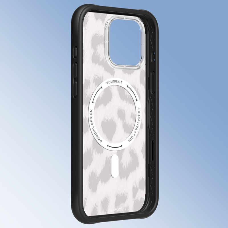 Apple iPhone 16 Pro Case M-safe Charging Feature Youngkit Leopard Series Cover - 17