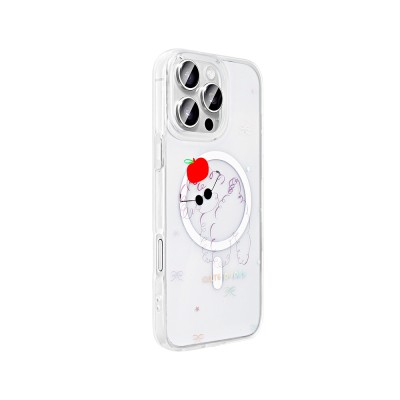 Apple iPhone 16 Pro Case M-Safe Charging Transparent Zore Folk Hard Cover - 7