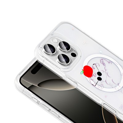 Apple iPhone 16 Pro Case M-Safe Charging Transparent Zore Folk Hard Cover - 12