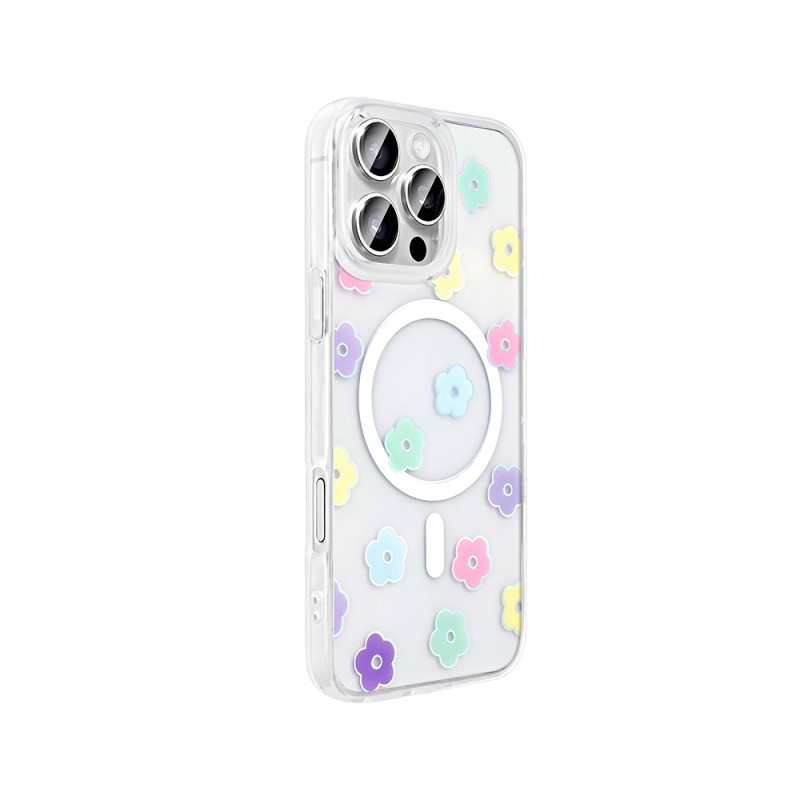 Apple iPhone 16 Pro Case M-Safe Charging Transparent Zore Folk Hard Cover - 8