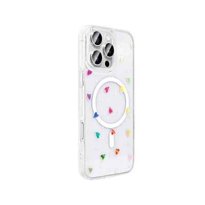 Apple iPhone 16 Pro Case M-Safe Charging Transparent Zore Folk Hard Cover - 10