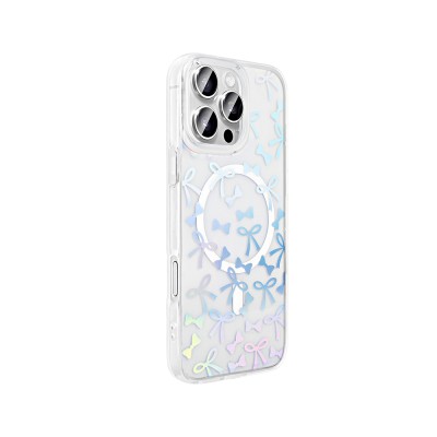 Apple iPhone 16 Pro Case M-Safe Charging Transparent Zore Folk Hard Cover - 11