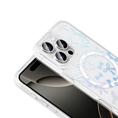 Apple iPhone 16 Pro Case M-Safe Charging Transparent Zore Folk Hard Cover - 16