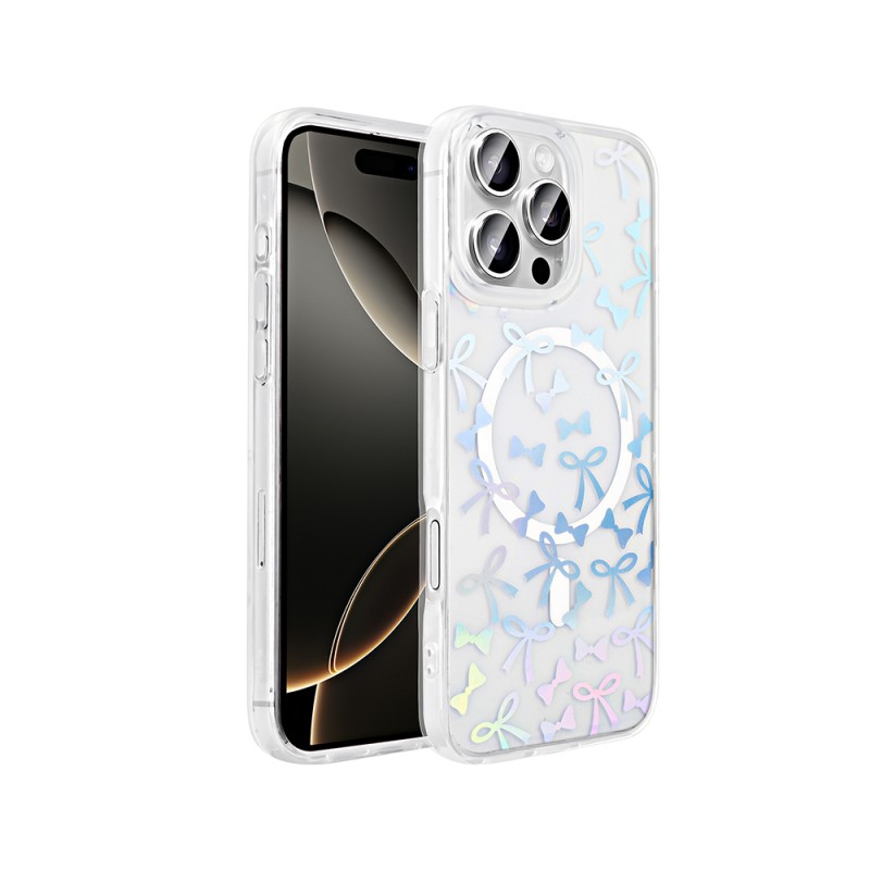 Apple iPhone 16 Pro Case M-Safe Charging Transparent Zore Folk Hard Cover - 5