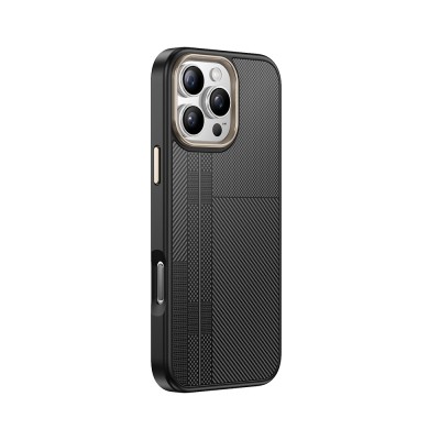 Apple iPhone 16 Pro Case Magsafe Charging Feature Carbon Fiber Look Zore Antina Cover - 10