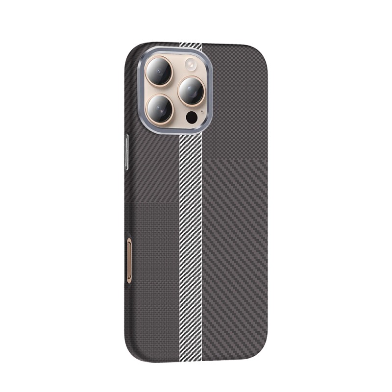 Apple iPhone 16 Pro Case Magsafe Charging Feature Carbon Fiber Look Zore Gros Cover - 8