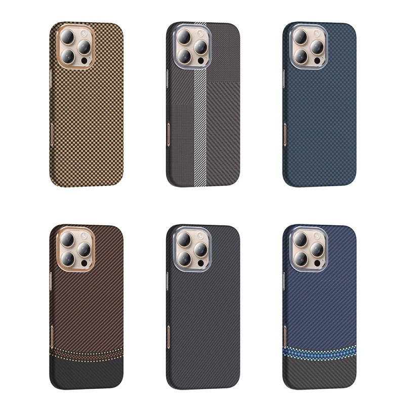 Apple iPhone 16 Pro Case Magsafe Charging Feature Carbon Fiber Look Zore Gros Cover - 20