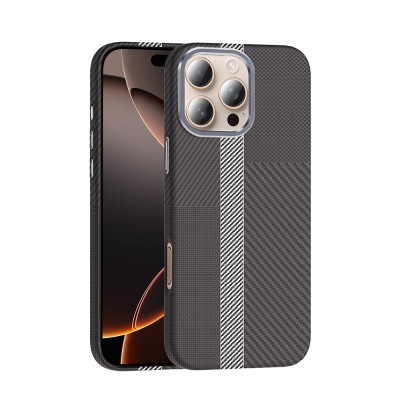 Apple iPhone 16 Pro Case Magsafe Charging Feature Carbon Fiber Look Zore Gros Cover - 2