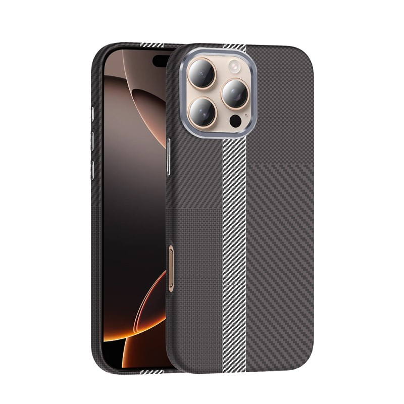 Apple iPhone 16 Pro Case Magsafe Charging Feature Carbon Fiber Look Zore Gros Cover - 2