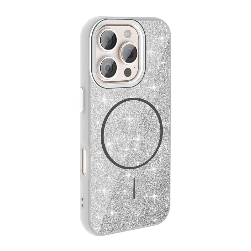 Apple iPhone 16 Pro Case Magsafe Charging Feature Shining Glitter Zore Okso Cover - 16