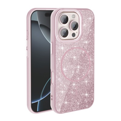 Apple iPhone 16 Pro Case Magsafe Charging Feature Shining Glitter Zore Okso Cover - 9