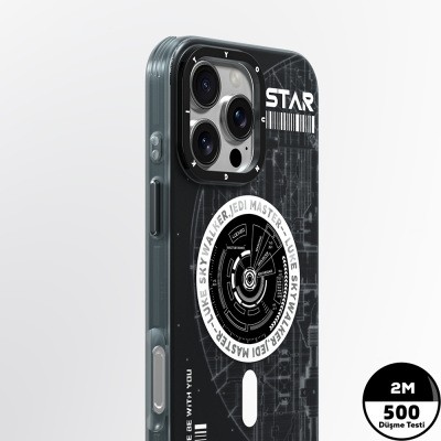 Apple iPhone 16 Pro Case Magsafe Charging Featured Airbag Hologram Design Youngkit Interstellar Series Cover - 8
