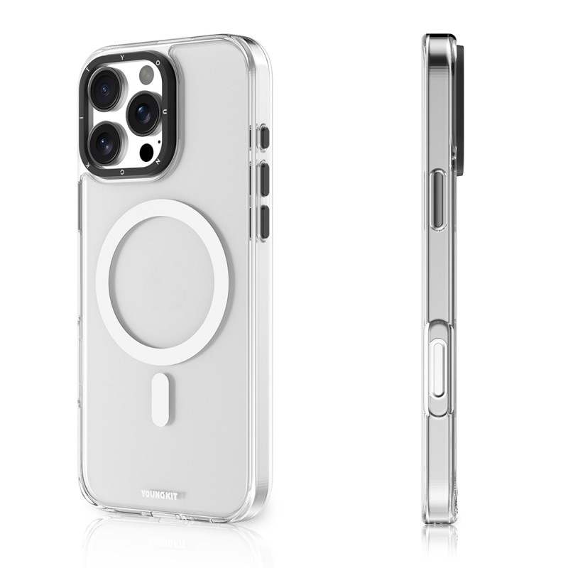 Apple iPhone 16 Pro Case Magsafe Charging Featured Glass Back Surface TPU Youngkit Gemstone Series Cover - 7