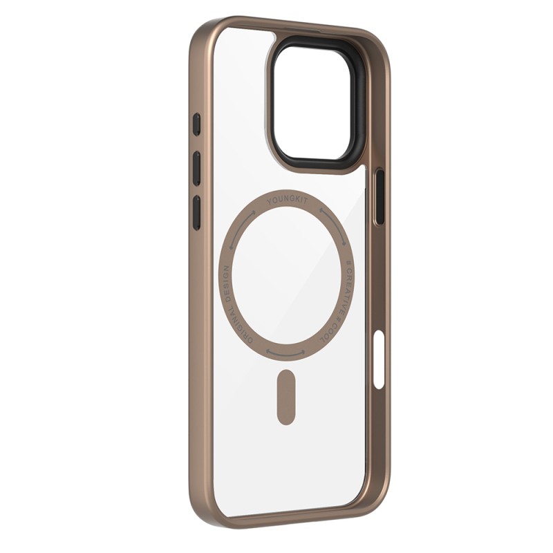 Apple iPhone 16 Pro Case Magsafe Charging Featured Glass Back Surface TPU Youngkit Gemstone Series Cover - 16