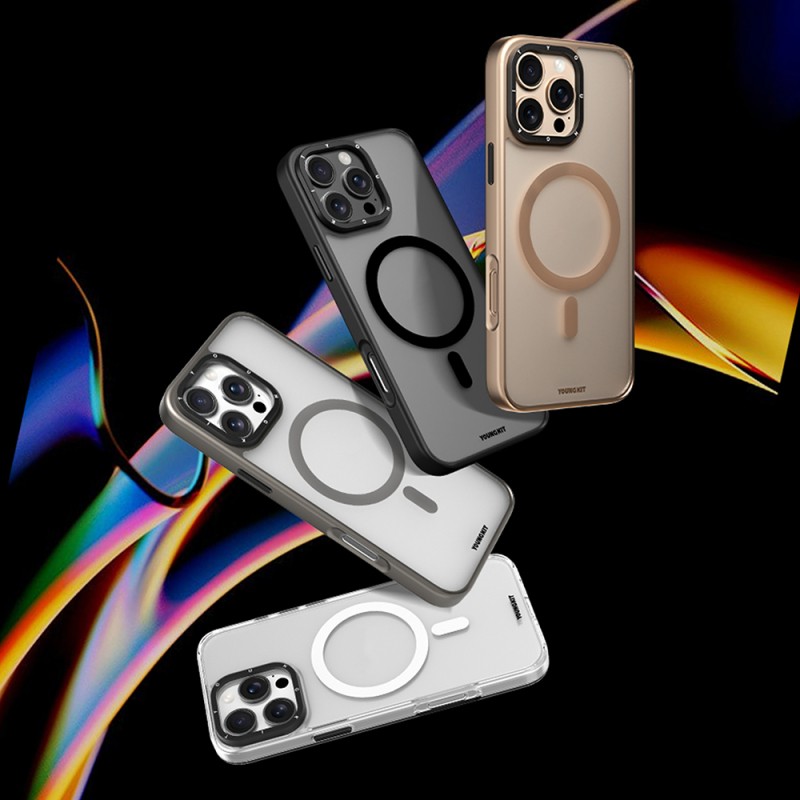 Apple iPhone 16 Pro Case Magsafe Charging Featured Glass Back Surface TPU Youngkit Gemstone Series Cover - 17