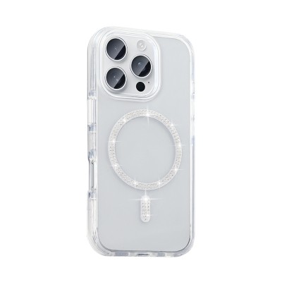 Apple iPhone 16 Pro Case Stone Design M-safe Charging Feature Zore Koment Silicone Cover - 6