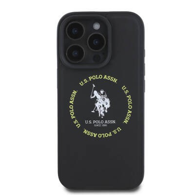 Apple iPhone 16 Pro Case U.S. Polo Assn. Original Licensed Magsafe Charging Feature Leather Cover with Circle and Double Horse Logo - 3