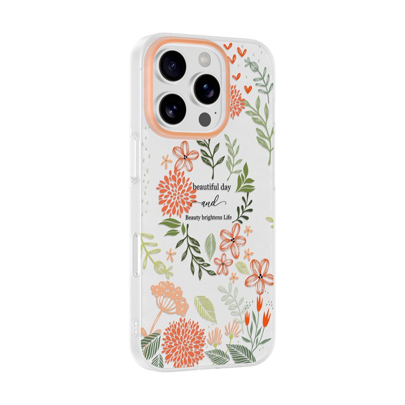 Apple iPhone 16 Pro Case with Camera Protector, Patterned Zore Clip Cover - 5