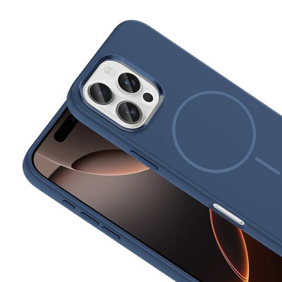 Apple iPhone 16 Pro Case with M-Safe Charging Feature, Metal Camera Frame, Zore Edi Silicone Cover - 16