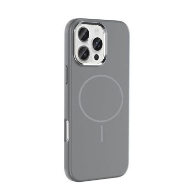 Apple iPhone 16 Pro Case with M-Safe Charging Feature, Metal Camera Frame, Zore Edi Silicone Cover - 13