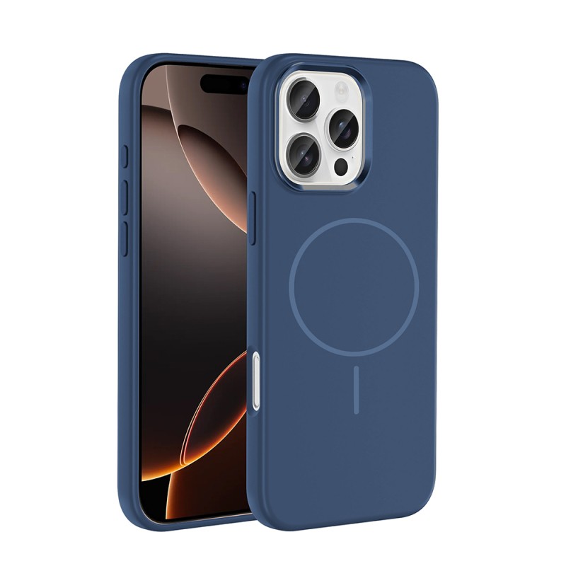 Apple iPhone 16 Pro Case with M-Safe Charging Feature, Metal Camera Frame, Zore Edi Silicone Cover - 4