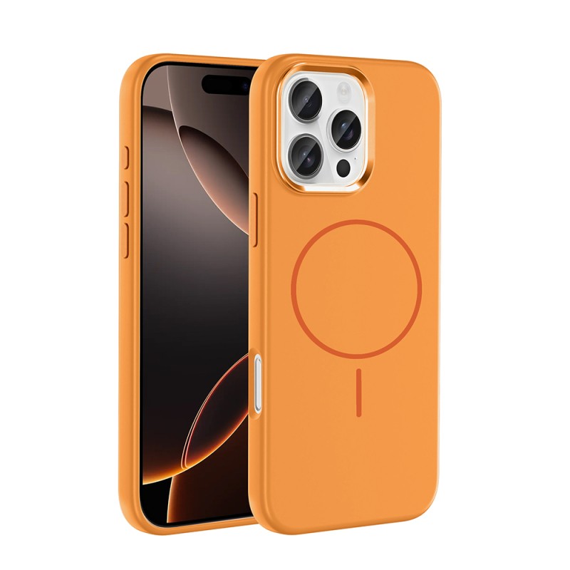 Apple iPhone 16 Pro Case with M-Safe Charging Feature, Metal Camera Frame, Zore Edi Silicone Cover - 6