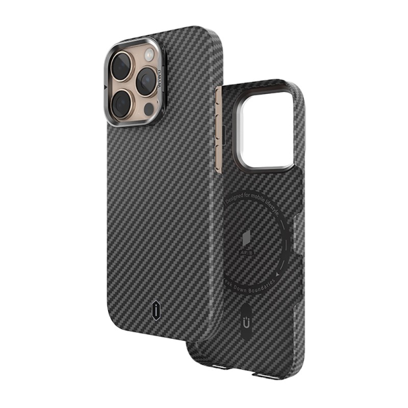 Apple iPhone 16 Pro Case Wiwu DCC-206 Magsafe Charging Feature Camera Stand Aramid Fiber Design Cover - 7