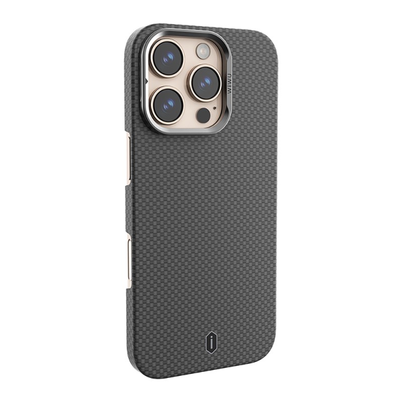 Apple iPhone 16 Pro Case Wiwu DCC-208 Magsafe Charged Camera Stand Aramid Fiber Design Cover - 5