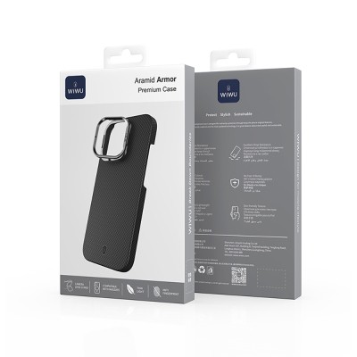 Apple iPhone 16 Pro Case Wiwu DCC-208 Magsafe Charged Camera Stand Aramid Fiber Design Cover - 11
