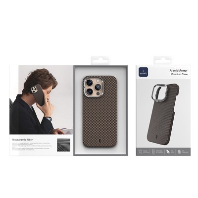 Apple iPhone 16 Pro Case Wiwu DCC-208 Magsafe Charged Camera Stand Aramid Fiber Design Cover - 20