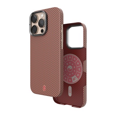 Apple iPhone 16 Pro Case Wiwu DCC-208 Magsafe Charged Camera Stand Aramid Fiber Design Cover - 23