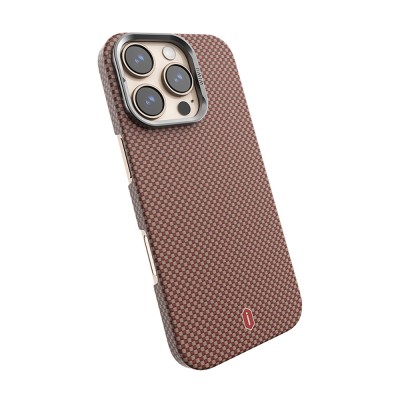 Apple iPhone 16 Pro Case Wiwu DCC-208 Magsafe Charged Camera Stand Aramid Fiber Design Cover - 24