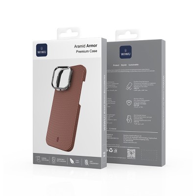 Apple iPhone 16 Pro Case Wiwu DCC-208 Magsafe Charged Camera Stand Aramid Fiber Design Cover - 27