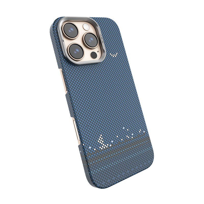 Apple iPhone 16 Pro Case Wiwu DCC-209 Magsafe Charging Camera Stand Aramid Fiber Design Cover - 3