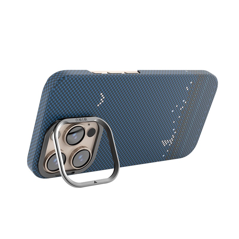 Apple iPhone 16 Pro Case Wiwu DCC-209 Magsafe Charging Camera Stand Aramid Fiber Design Cover - 4