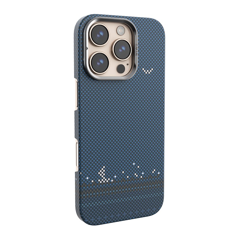 Apple iPhone 16 Pro Case Wiwu DCC-209 Magsafe Charging Camera Stand Aramid Fiber Design Cover - 6