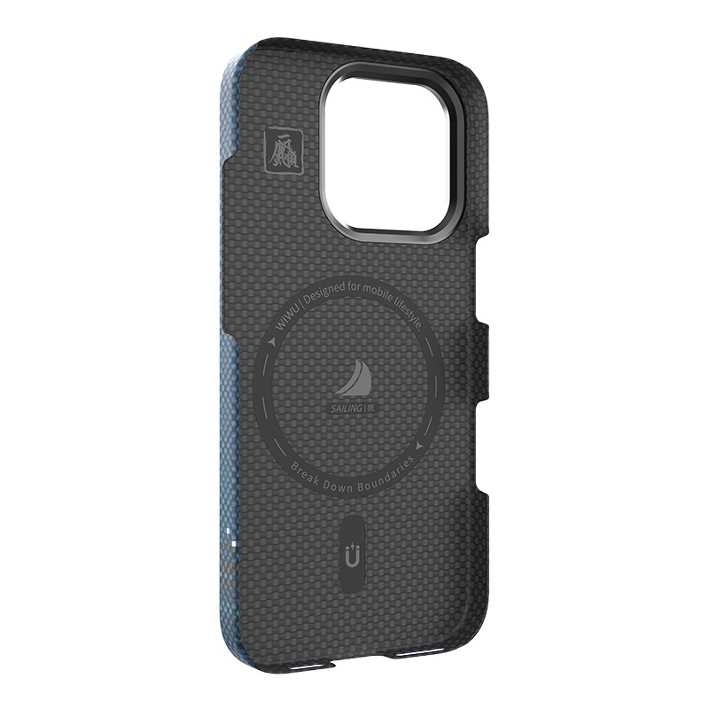 Apple iPhone 16 Pro Case Wiwu DCC-209 Magsafe Charging Camera Stand Aramid Fiber Design Cover - 7