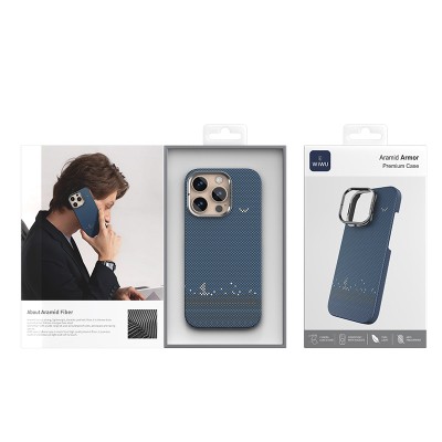 Apple iPhone 16 Pro Case Wiwu DCC-209 Magsafe Charging Camera Stand Aramid Fiber Design Cover - 9
