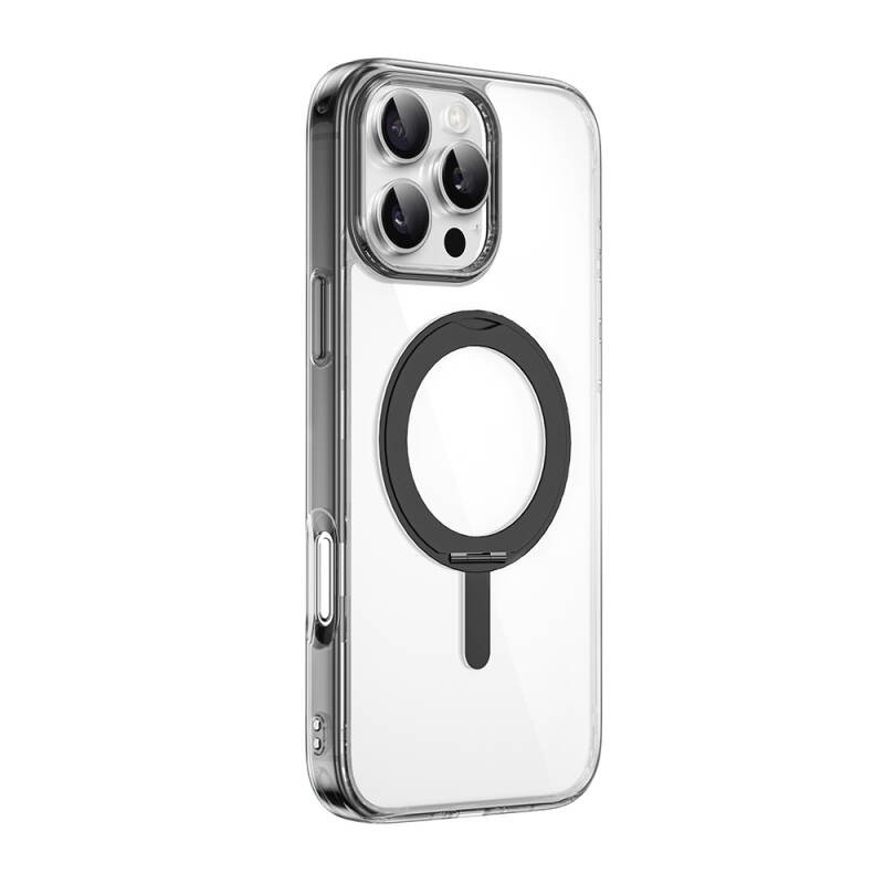 Apple iPhone 16 Pro Case Wiwu MCC-201 iShield Ultra Series Magsafe Charging Featured Crystal Hard PC Stand Cover  - 2