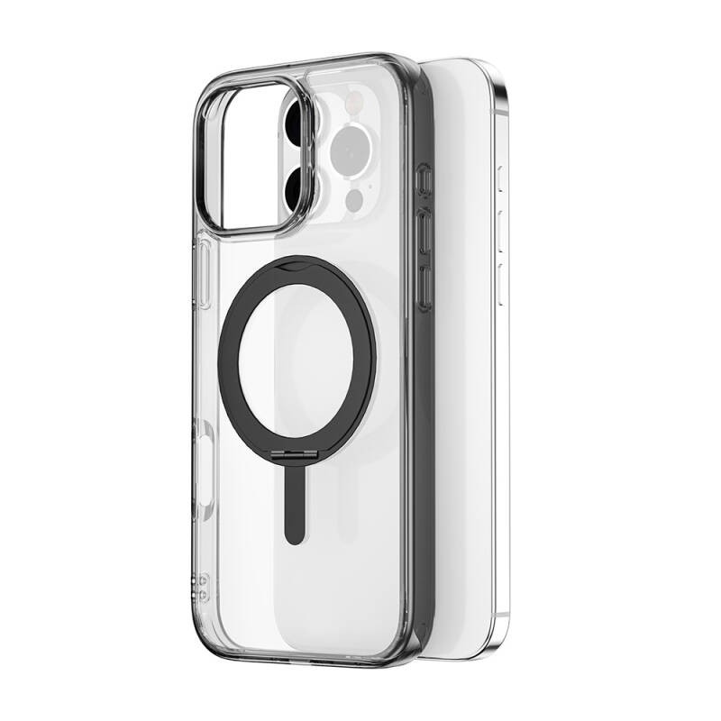 Apple iPhone 16 Pro Case Wiwu MCC-201 iShield Ultra Series Magsafe Charging Featured Crystal Hard PC Stand Cover  - 4