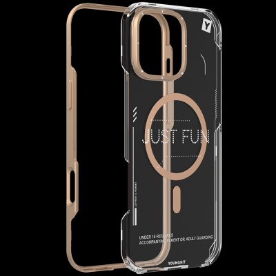 Apple iPhone 16 Pro Case Youngkit Mecha Cover with Magsafe Charging Feature and Removable Back Surface - 23