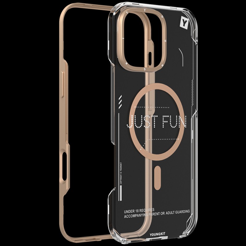 Apple iPhone 16 Pro Case Youngkit Mecha Cover with Magsafe Charging Feature and Removable Back Surface - 23