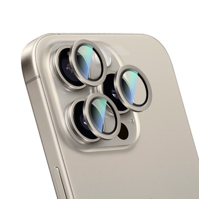 Apple iPhone 16 Pro CaseWorld Alloy Series Oleophobic Anti-Reflective Camera Lens Protector - 15
