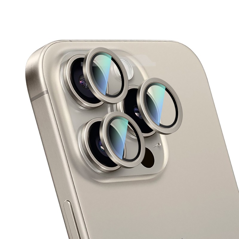Apple iPhone 16 Pro CaseWorld Alloy Series Oleophobic Anti-Reflective Camera Lens Protector - 15