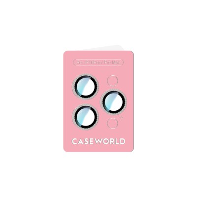 Apple iPhone 16 Pro CaseWorld Alloy Sparkling Diamond Series Stone Lens Protector - 6